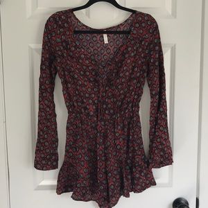 Orange and Navy Romper